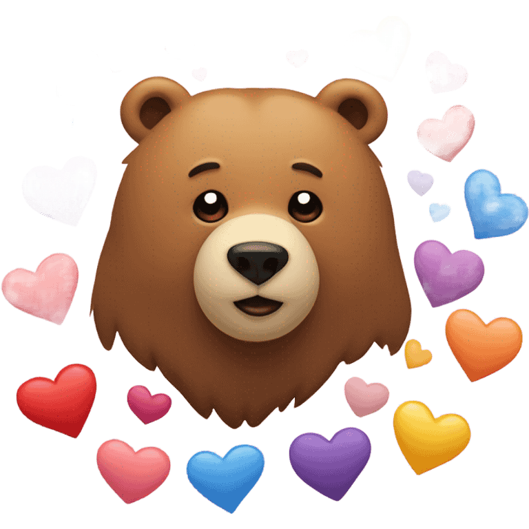 Bear with hearts emoji