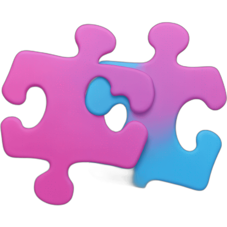 2 puzzle pieces in blue and pink colors emoji