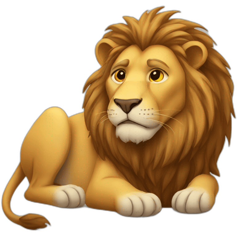 A tired lion emoji