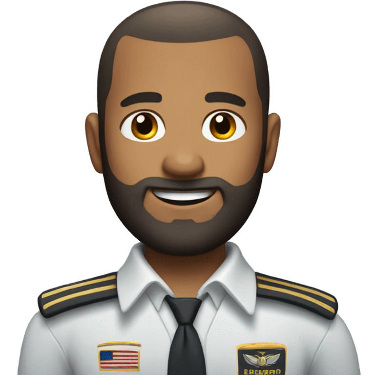 Buzz cut pilot with beard emoji