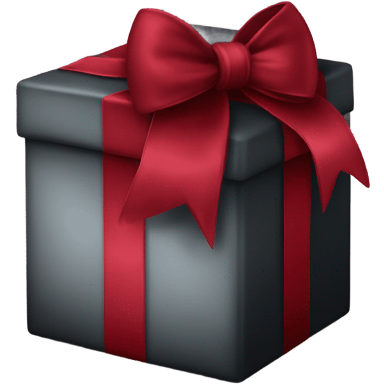 A large, beautiful gift: a black velvet box with a huge deep red-burgundy bow. emoji