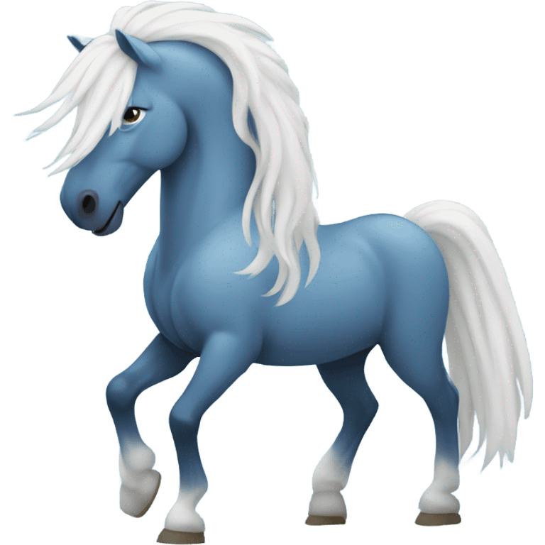 Blue horse with white hair emoji