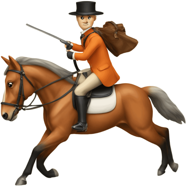 Fox hunting on horse emoji