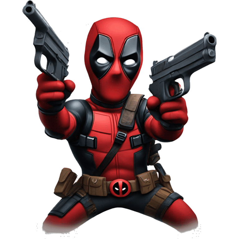 Deadpool shooting two pistols  emoji