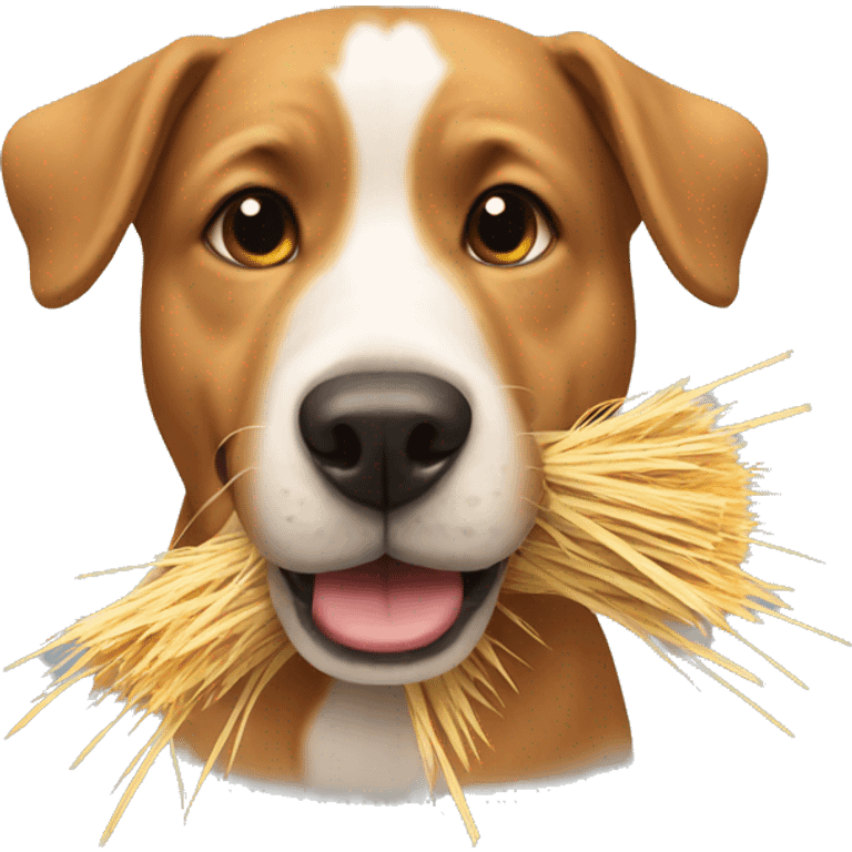 Dog with hay emoji