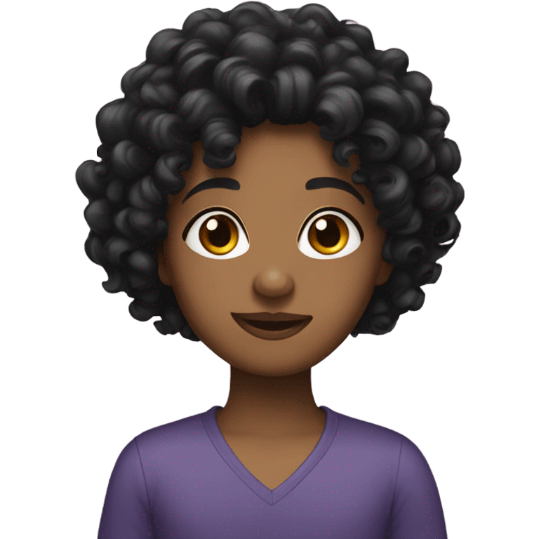 Black curly hair  emoji