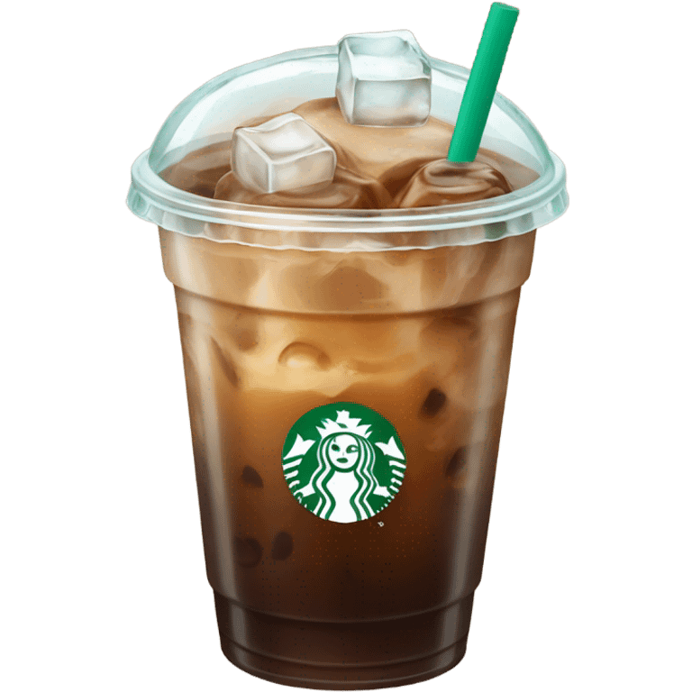 Starbuck ice coffee with ice cubes emoji