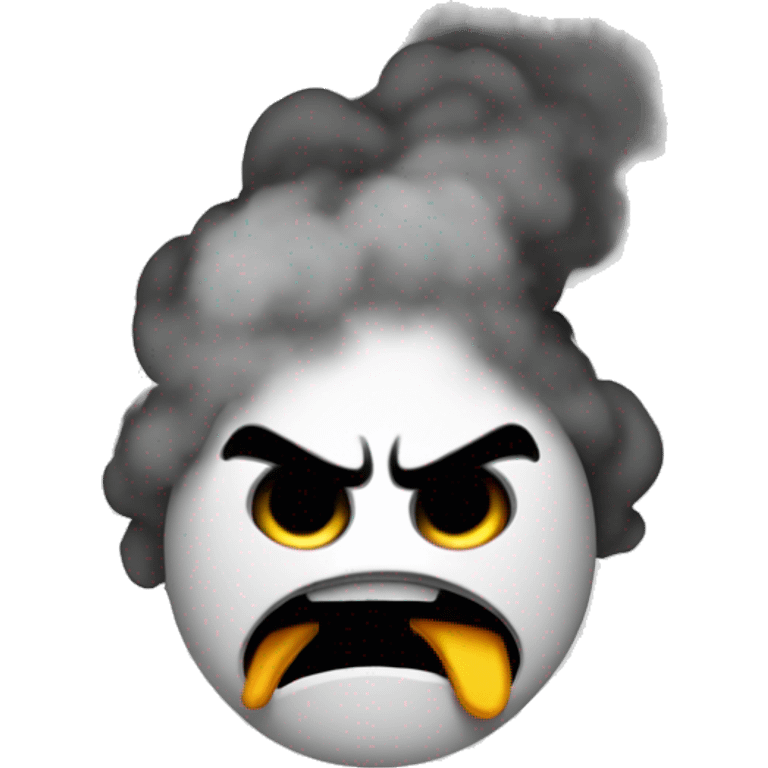 Create a angry emoji with smoke coming out of its ears emoji