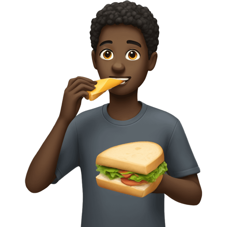 Black boy eating a sandwich  emoji