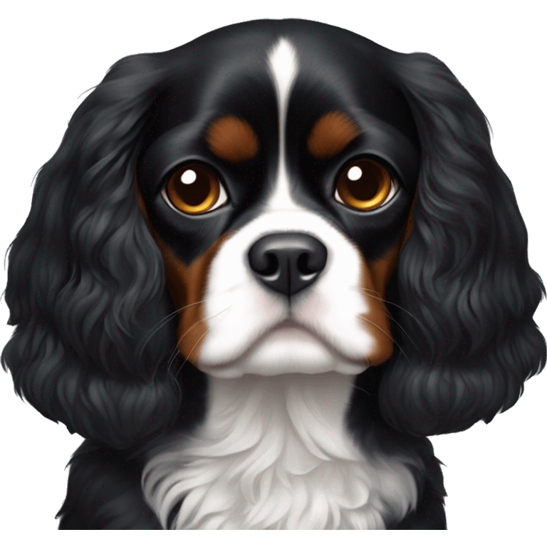 All Black Cavalier king but has a white stripe on chest and a bit of white on chin emoji