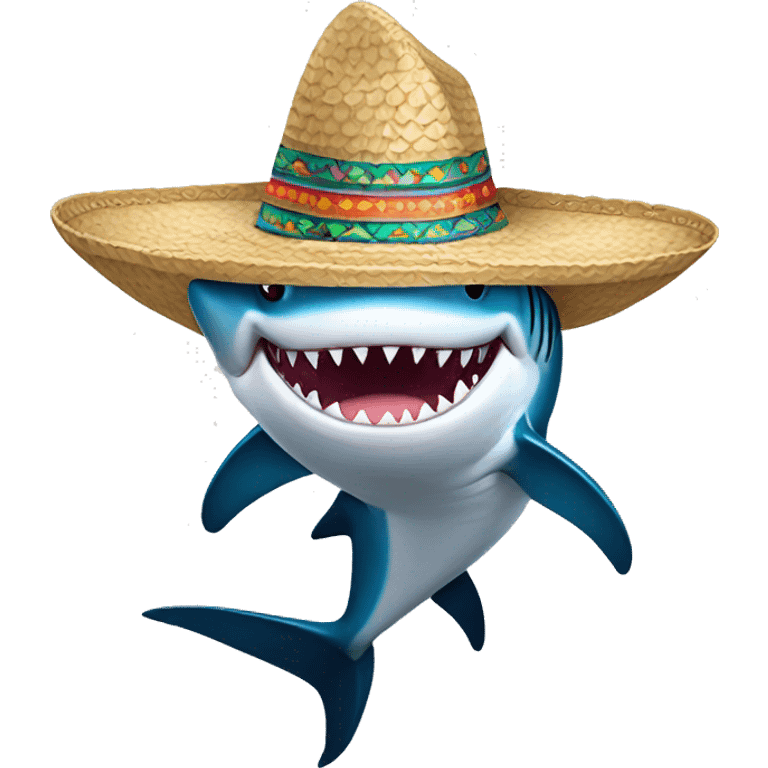 shark wearing sombrero  emoji