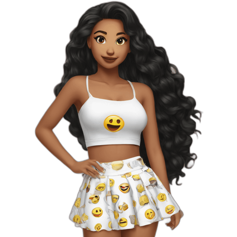 sexy teen crop top and skirt emoji