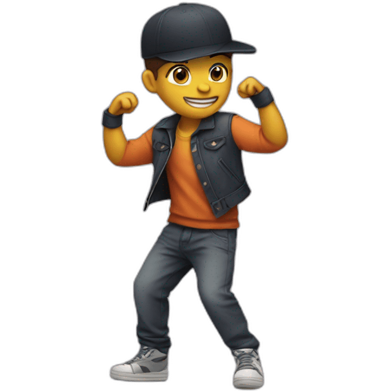 Street dance boy, cool and handsome emoji