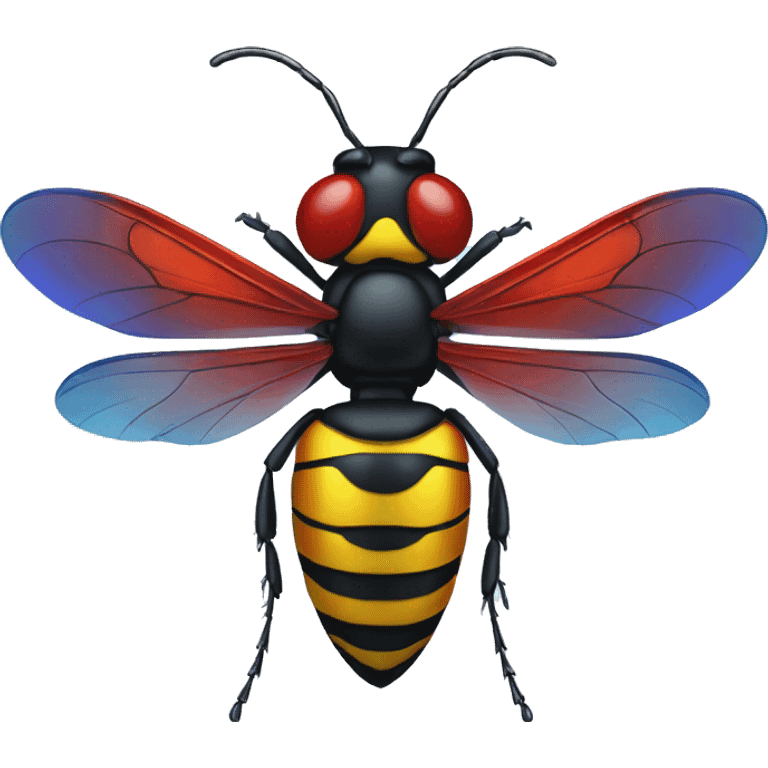 German black red yellow Wasp blue iridescent wings emoji