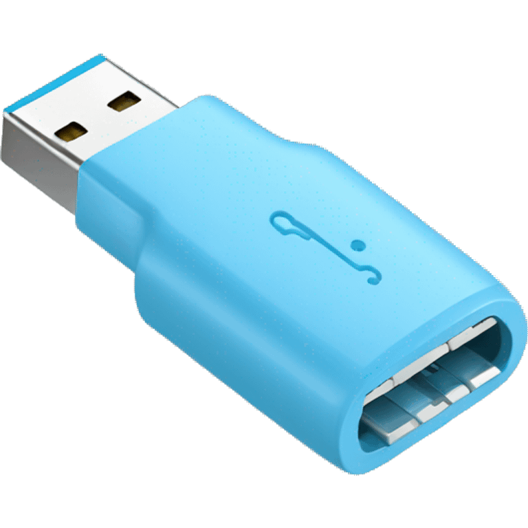 Light blue usb cable emoji