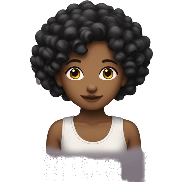 a girl with curly black hair emoji