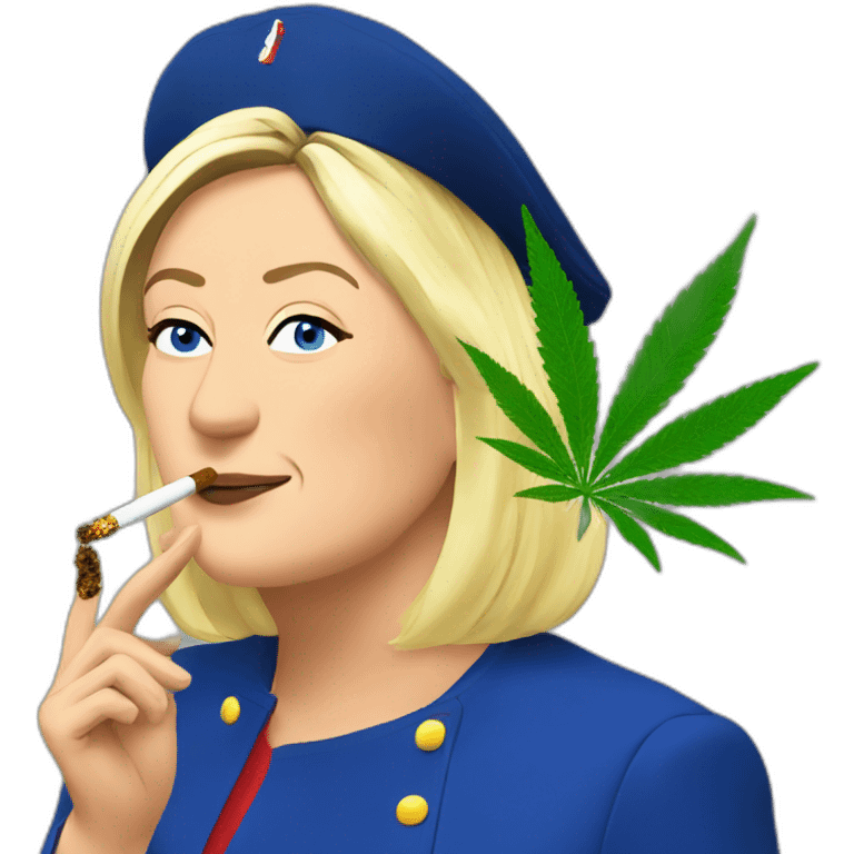 Marine le pen smoking cannabis emoji