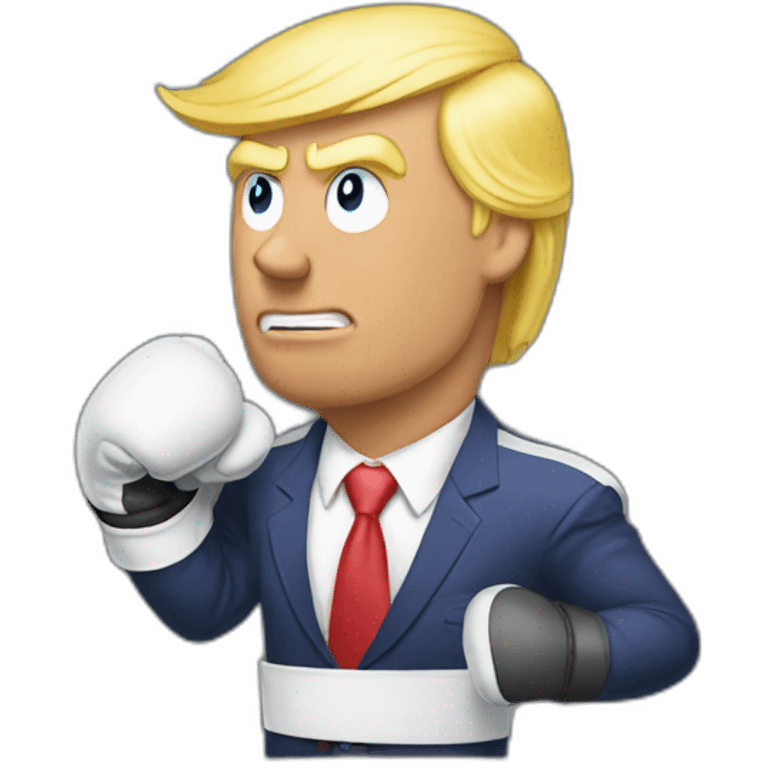 trump boxing with turnip emoji