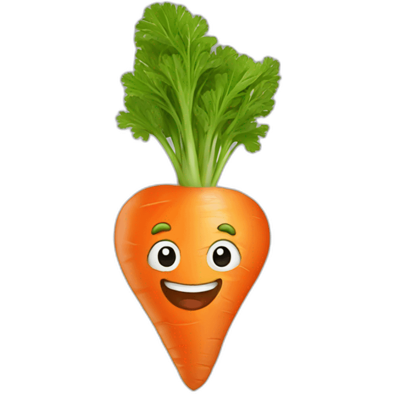 Carrot with face emoji