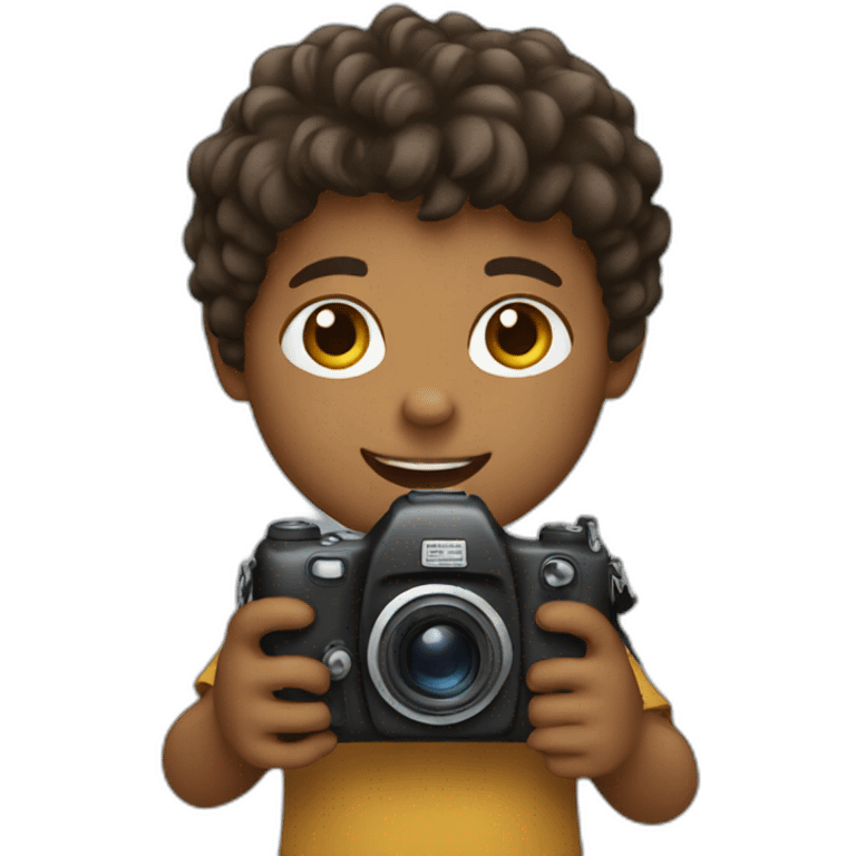 Kid holding camera emoji