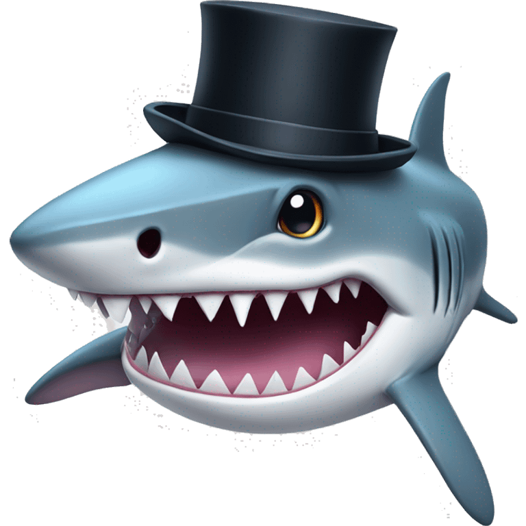 Shark with a top hat emoji