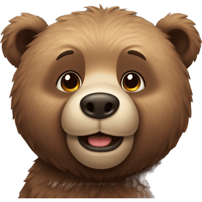 brown bear with blushy cheeks emoji