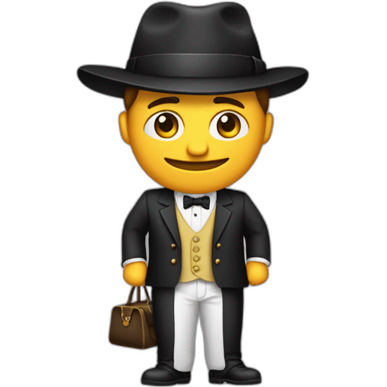 señor con ropa elegante y dinero emoji