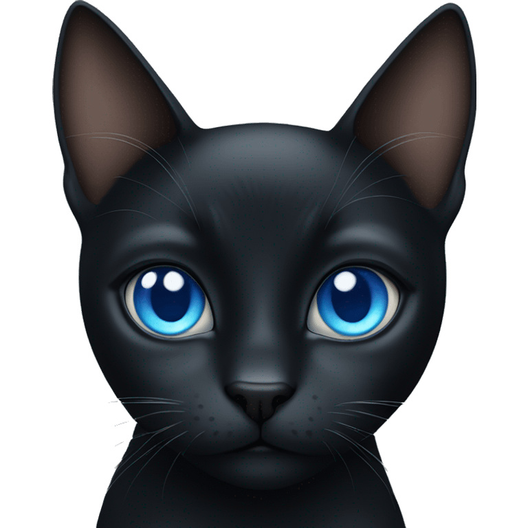 Black Cat with blue eyes emoji