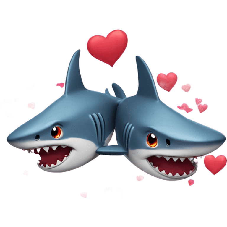 2 sharks in love emoji