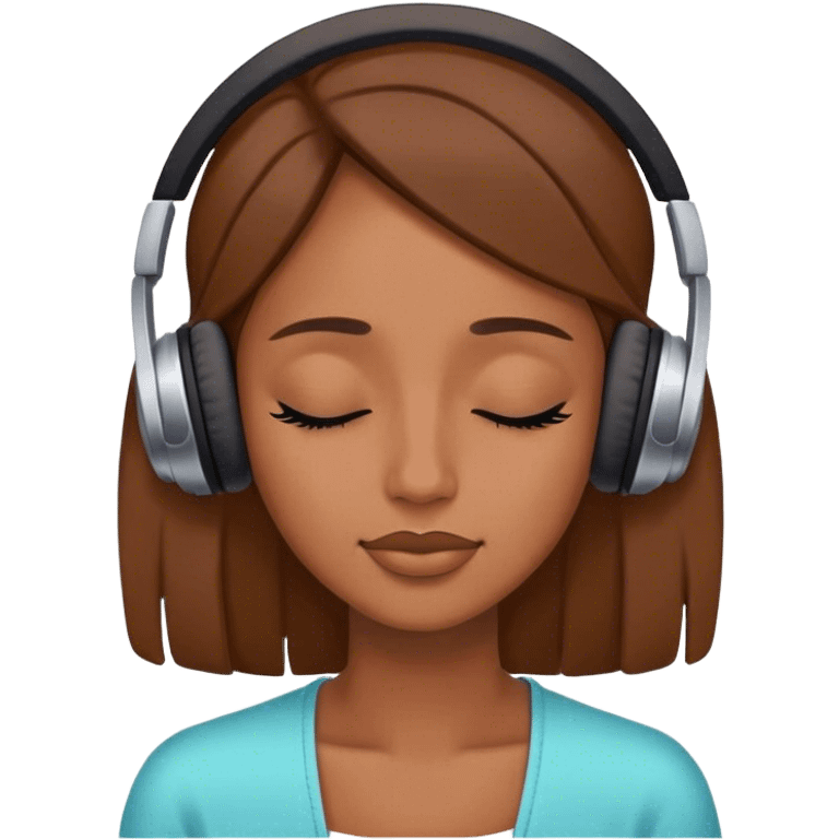 Woman listening to music with closed eyes emoji