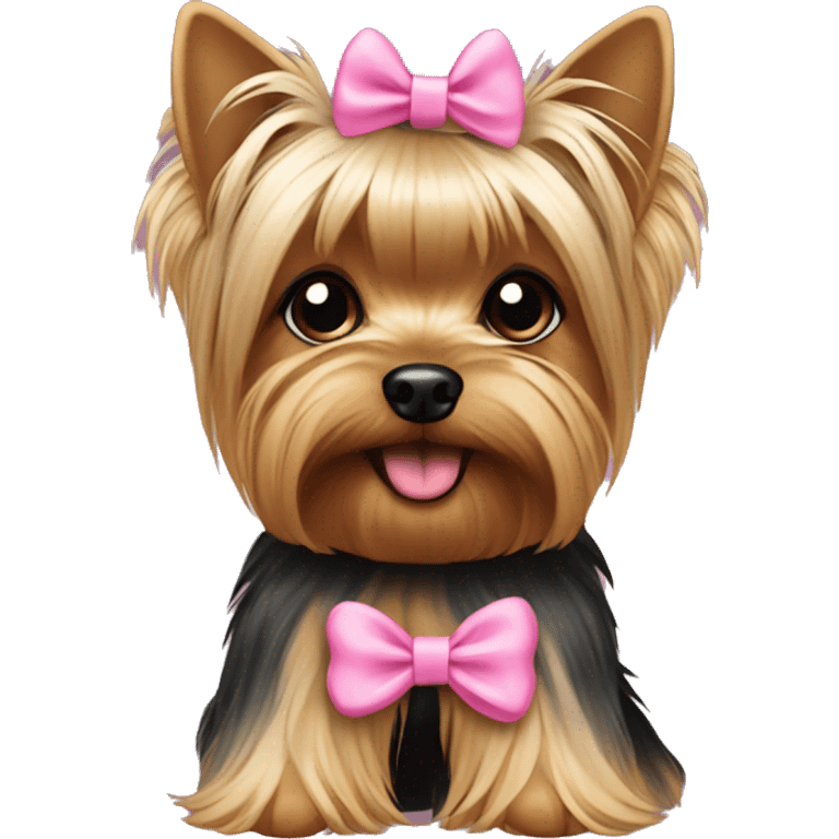 Yorkie with pink bow emoji