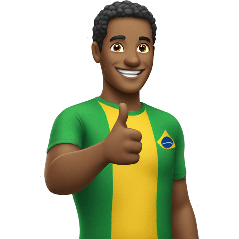 Smiling Brazilian man showing thumbs up  emoji