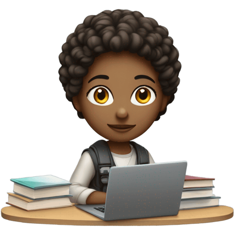 Computer science university, student woman, lighter skin   emoji