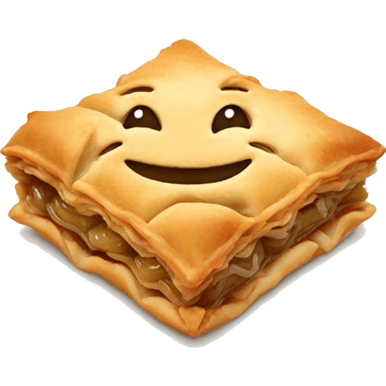 baklava with happy face emoji