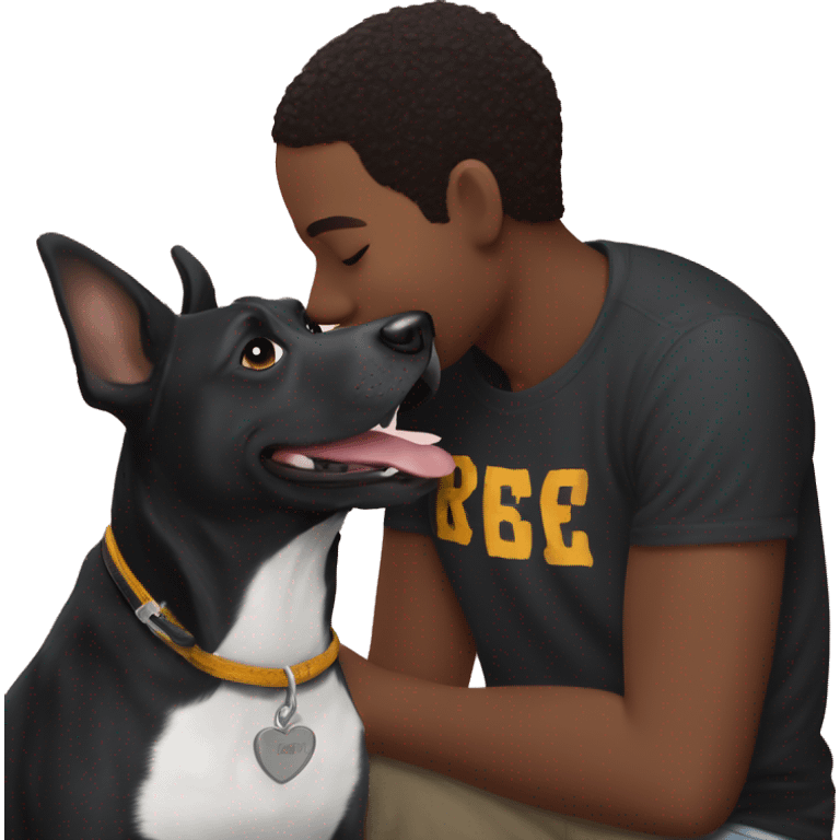 black dog named rosco kissing trey anderson in the bronx emoji