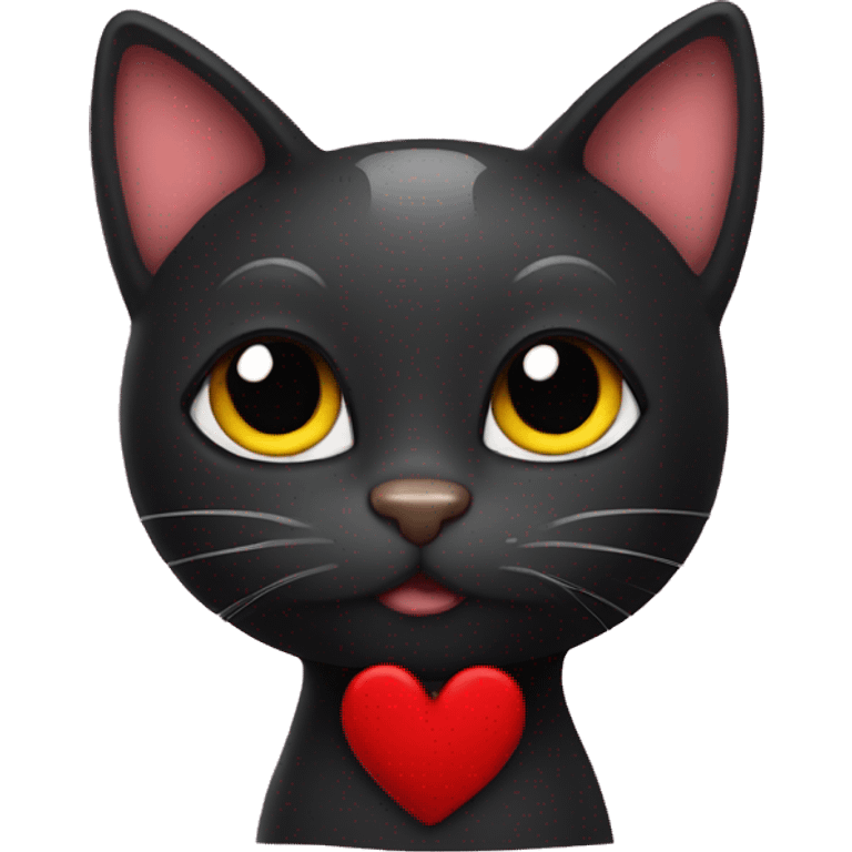 Black cat with hearts emoji