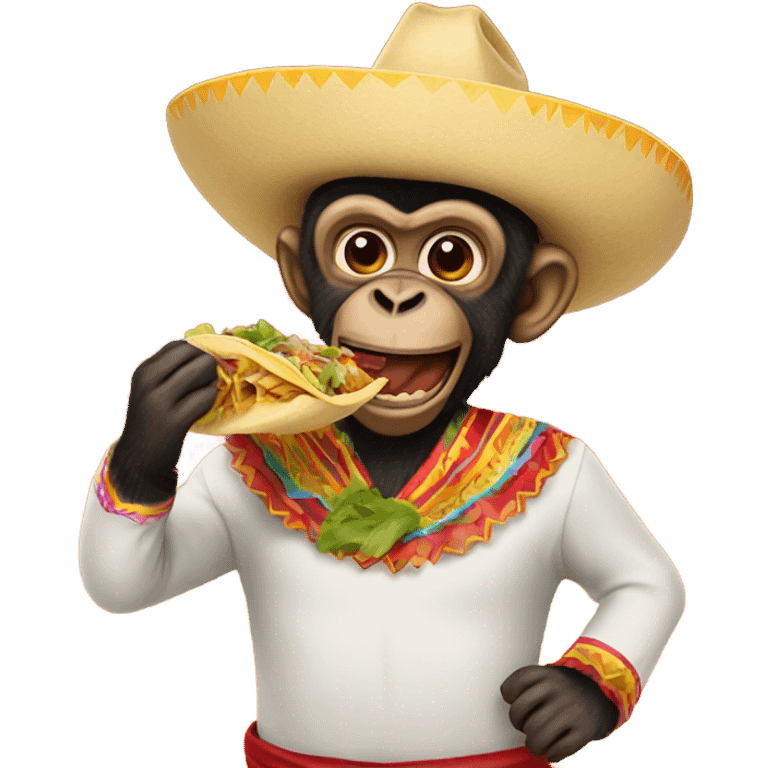 Mexican monkey eating tacos emoji