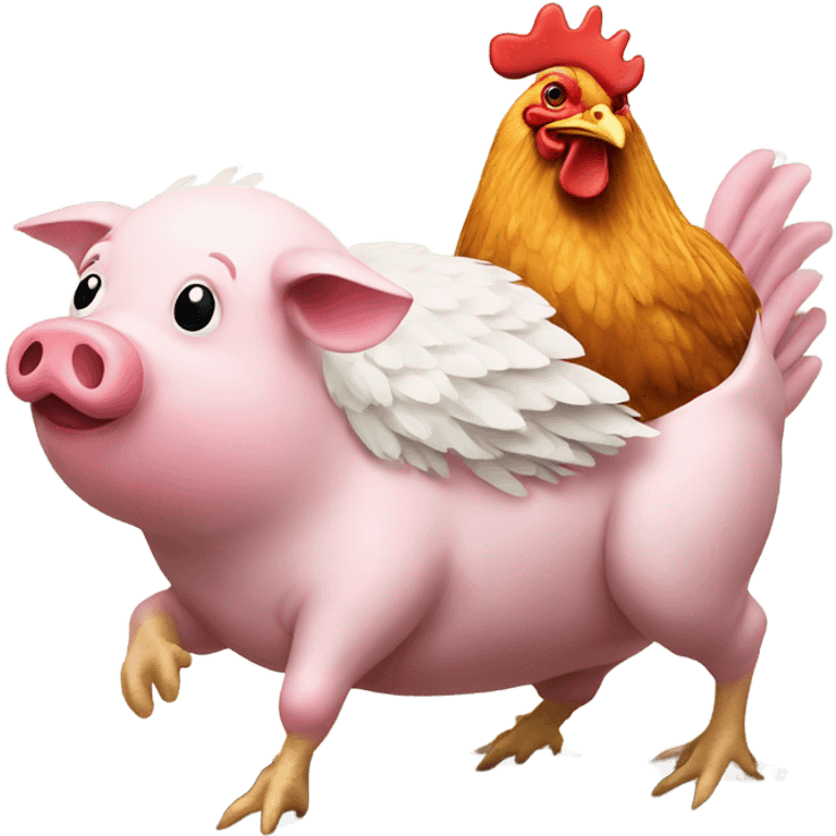 chicken riding a pig emoji