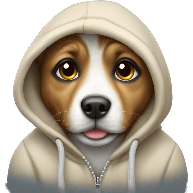 Cute dog wearing hoodie emoji