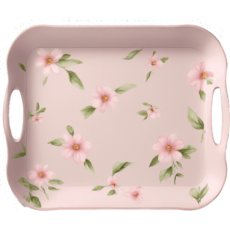 Light pink floral serving tray with handles emoji