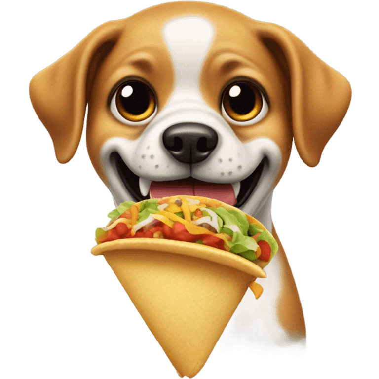 Dog with a taco from Mexico ￼ emoji