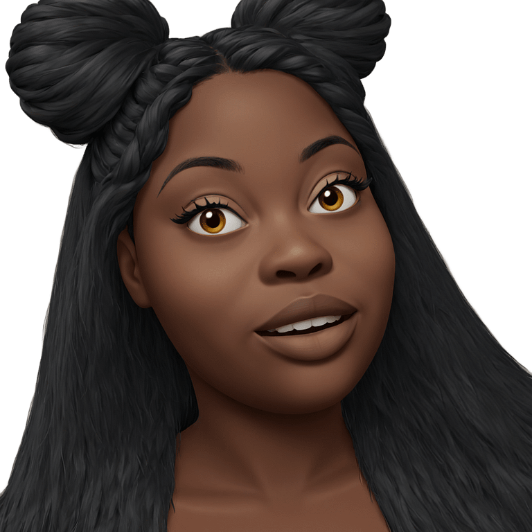 smiling girl with dark skin emoji