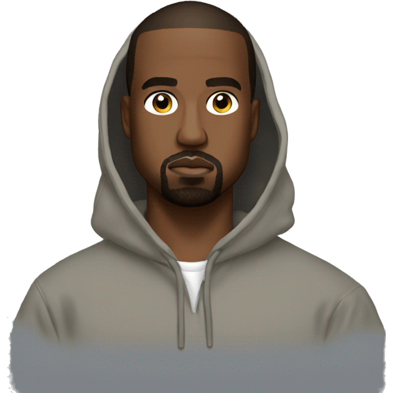 kanye west wearing yeezy hoodie emoji