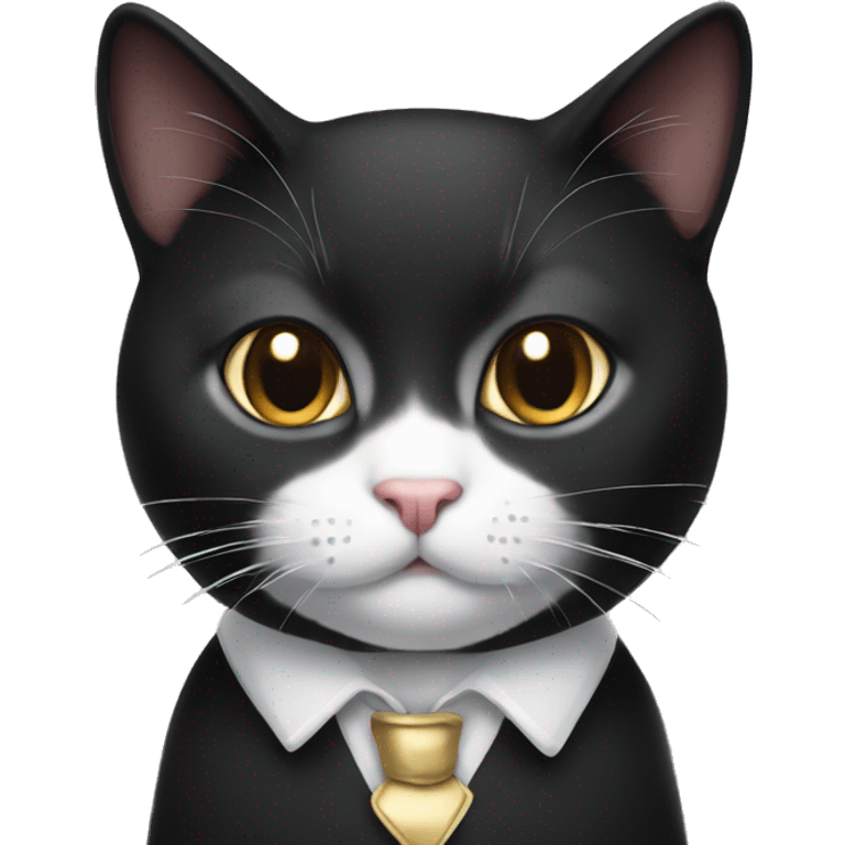 tuxedo cat with white whiskers emoji