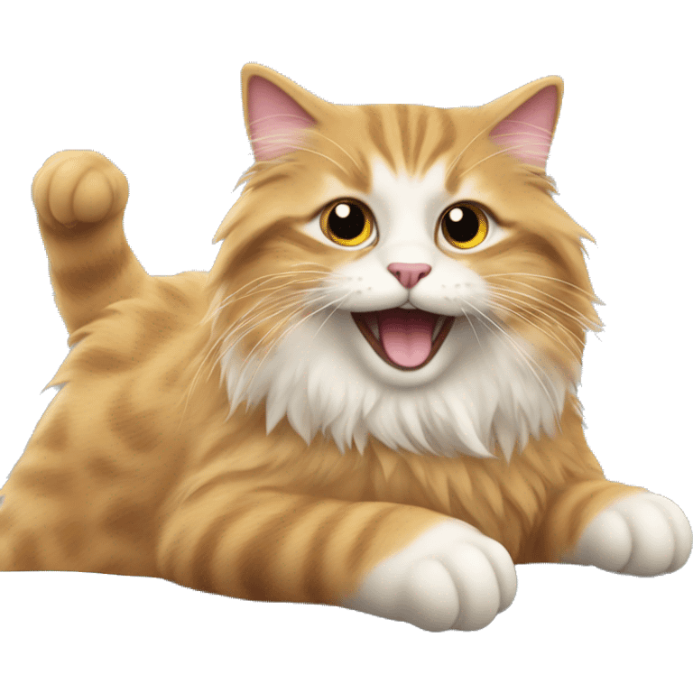 Fluffy cat riding on a car emoji