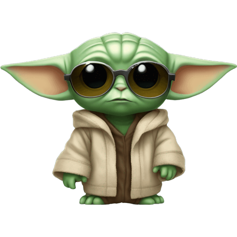 Baby Yoda wearing sunglasses emoji