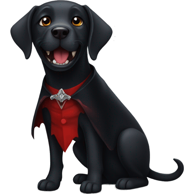 Black labrador dressed as a vampire  emoji