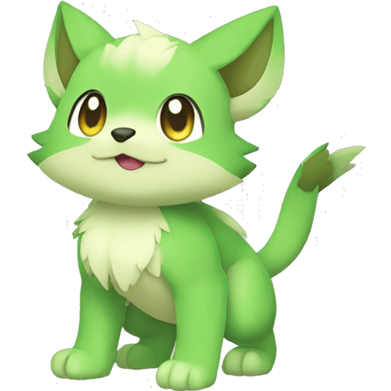 Cute cool green animal hybrid Fakemon full body emoji