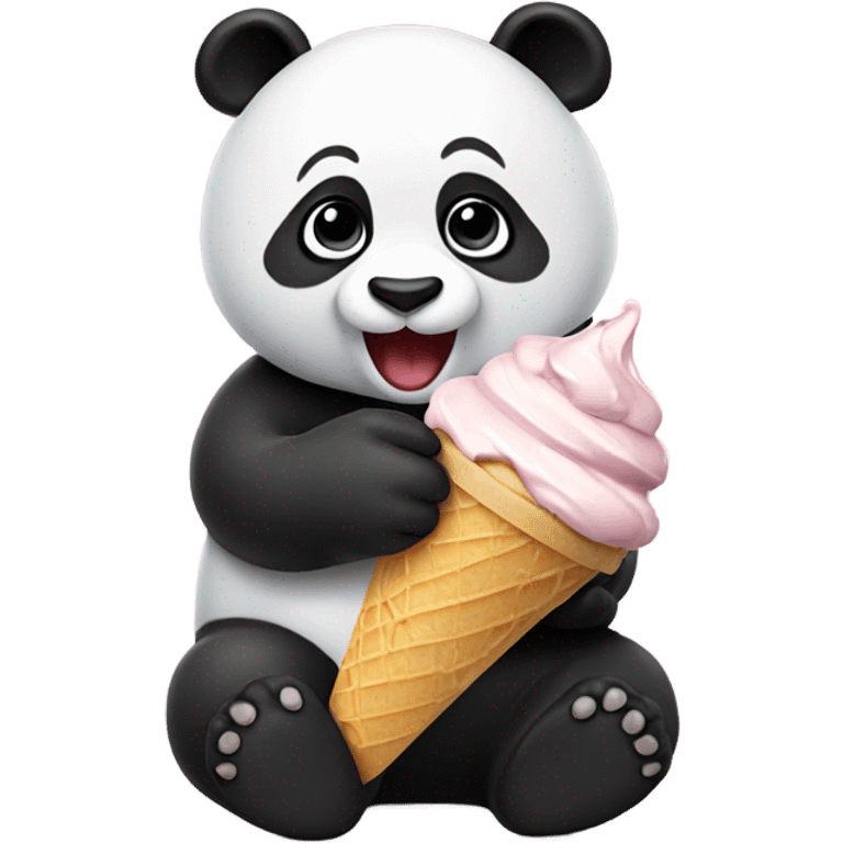 Panda eating ice cream emoji