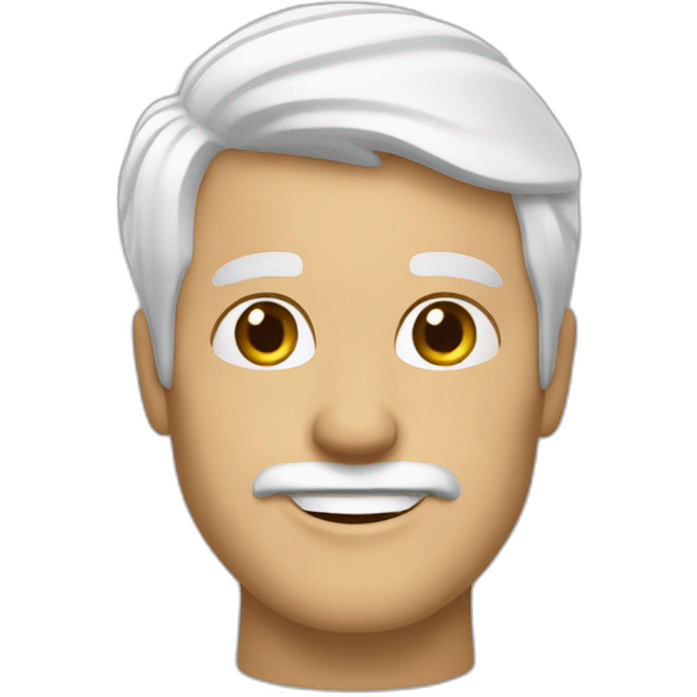 Create an emoji of a man smiling, business dressed, with white hair and with a short but neat white beard, but with no glasses emoji